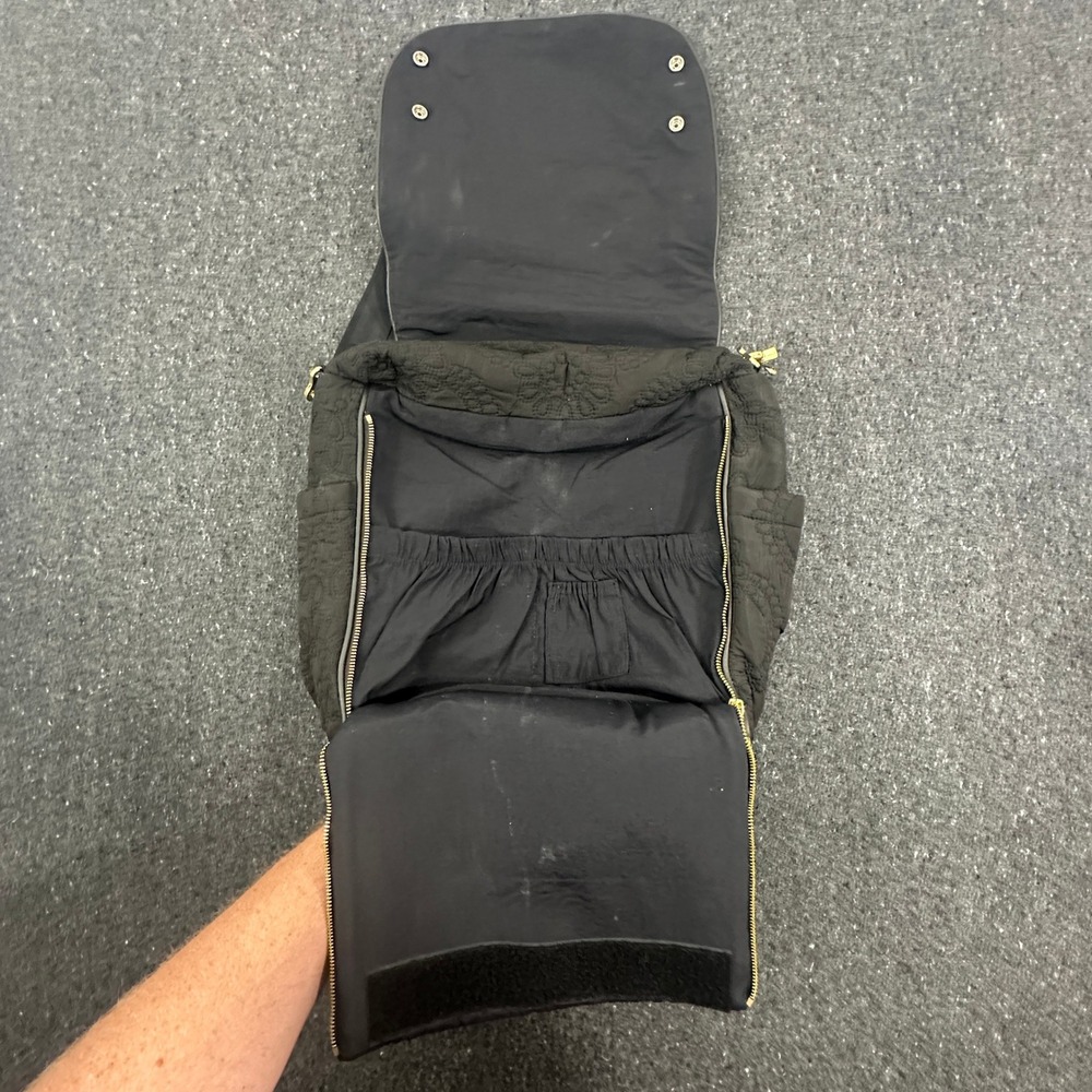 Petunia Pickle Bottom Boxy Bottom Backpack diaper bag black Gold OS Velvety - Picture 5 of 12